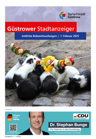 Güstrower Stadtanzeiger, Ausgabe Februar 2025 - PDF (5 MB)